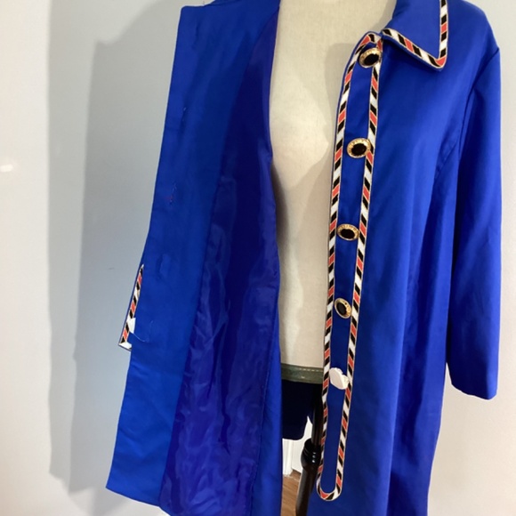 NWT VINTAGE BOB MACKIE WEARABLE ART PLUS 1X BLUE SUMMER COAT JACKET FEST… - Picture 7 of 12